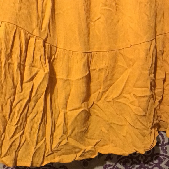 Torrid Crinkle Gauze long sleeve Tiered Top - Yellow Women's plus size 3 - Picture 5 of 7